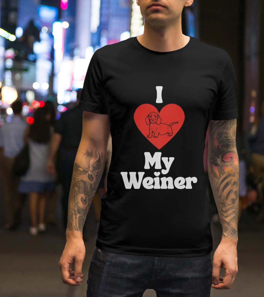 I Heart My Weiner Dachshund Love T-Shirt