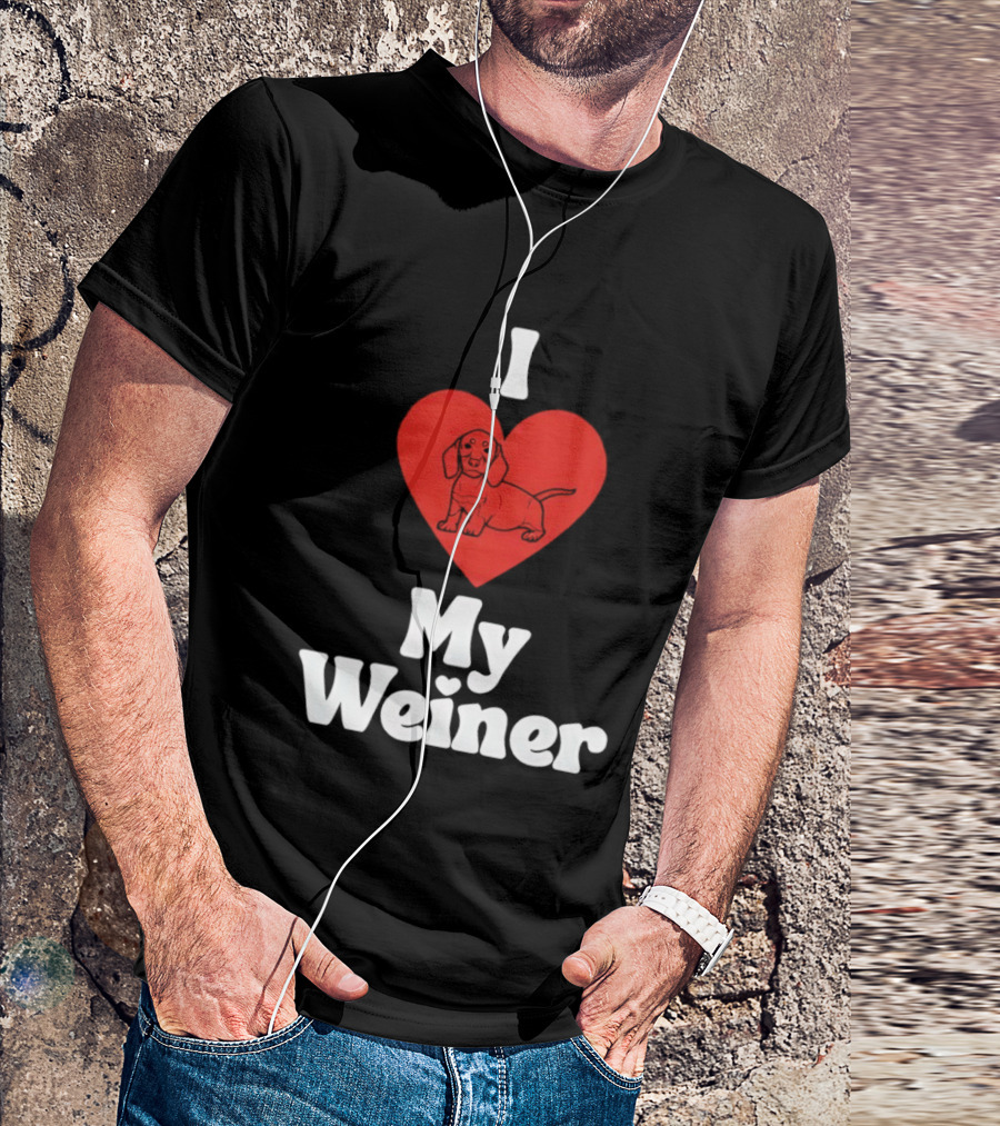 I Heart My Weiner Dachshund Love T-Shirt