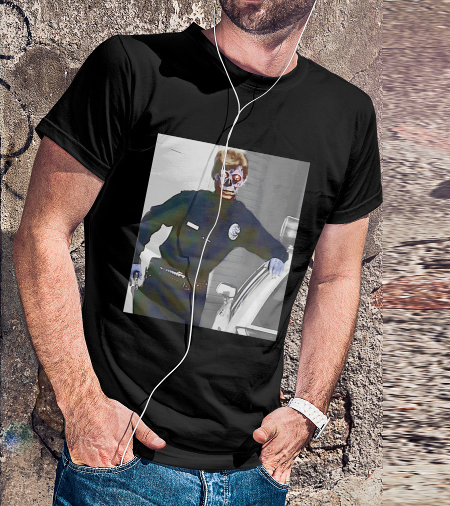 Skeleton Alien Cop They Live 80s Movie Police T-Shirt