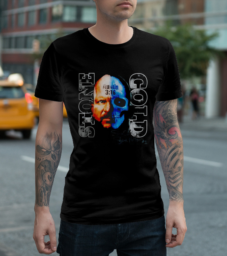 Stone Cold Steve Austin 3:16 Two Face Skull Snow Wash T-Shirt