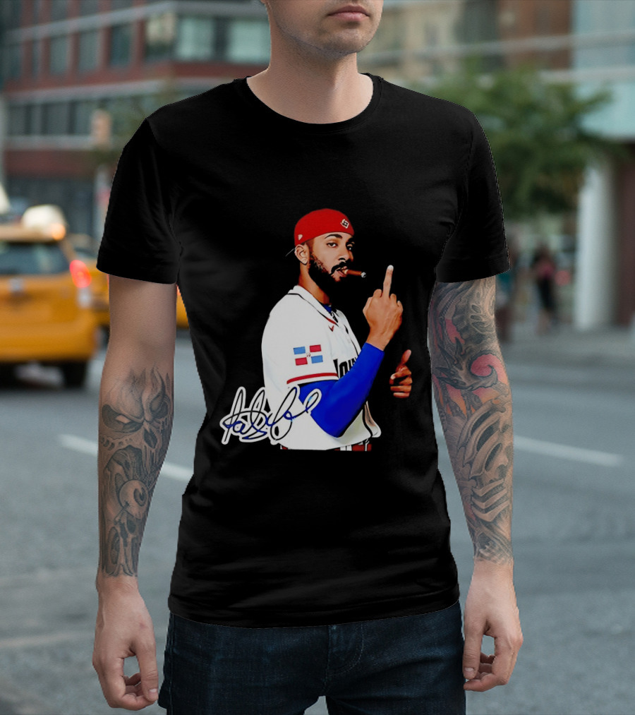 Fernando Tatis Jr San Diego Padres Smoking Middle Finger Dominican Jersey T-Shirt