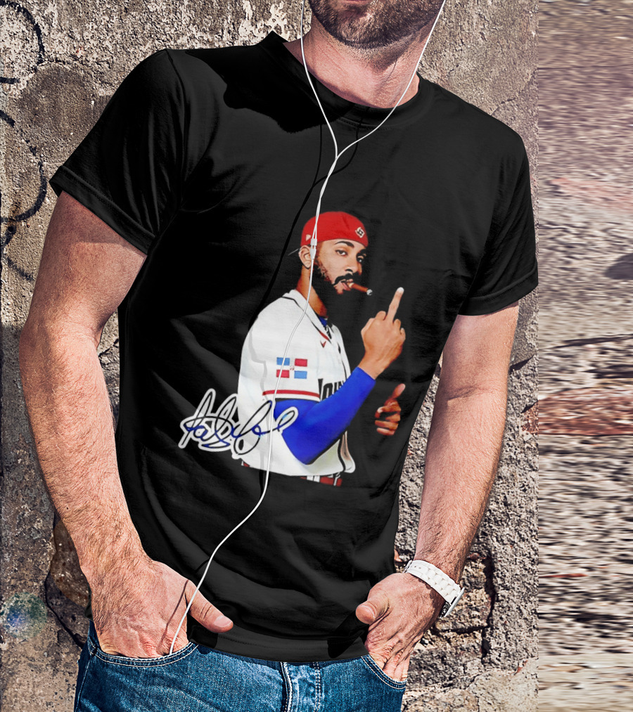 Fernando Tatis Jr San Diego Padres Smoking Middle Finger Dominican Jersey T-Shirt