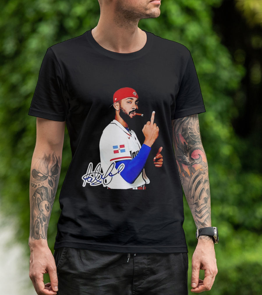 Fernando Tatis Jr San Diego Padres Smoking Middle Finger Dominican Jersey T-Shirt