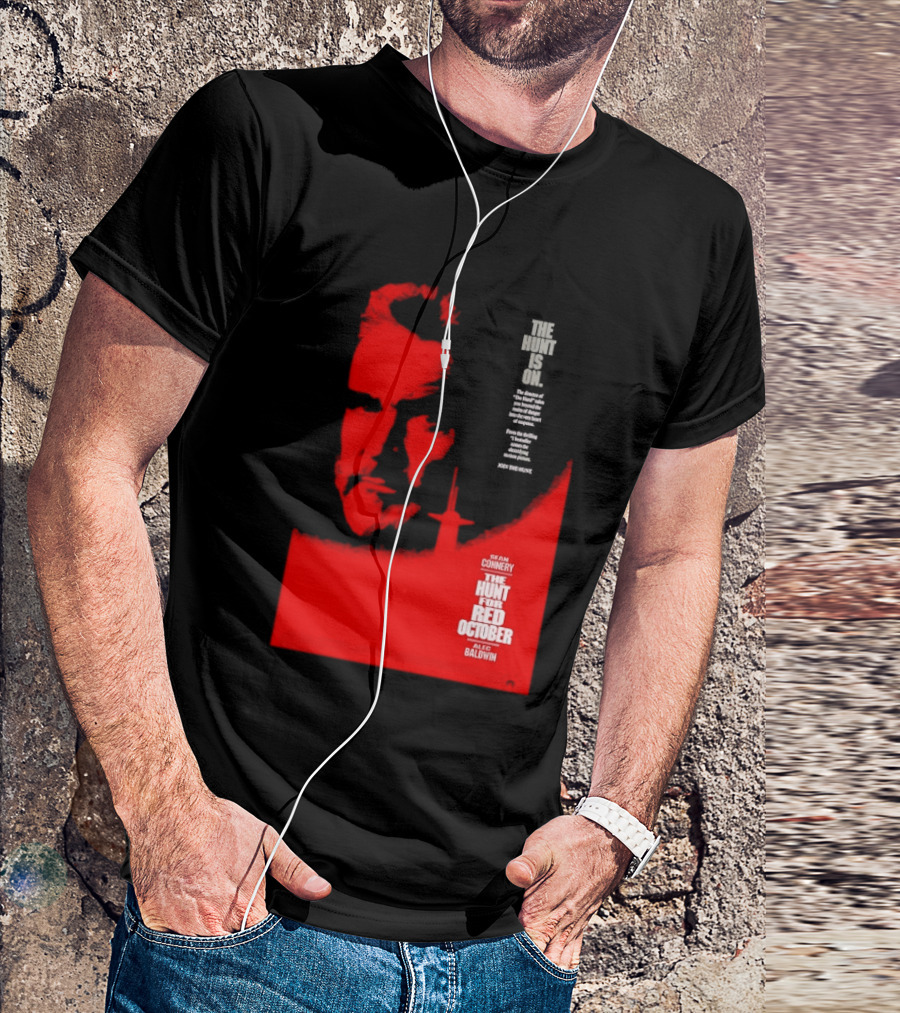 The Hunt Is On For The Hunt For Red October 1990 Movie Sean Connery Alec Baldwin T-Shirt