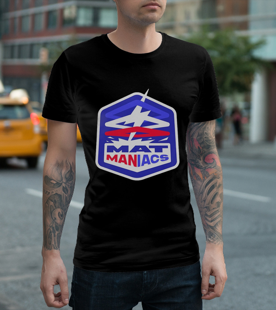 Mat Maniacs Wrestling Team Hexagon T-Shirt