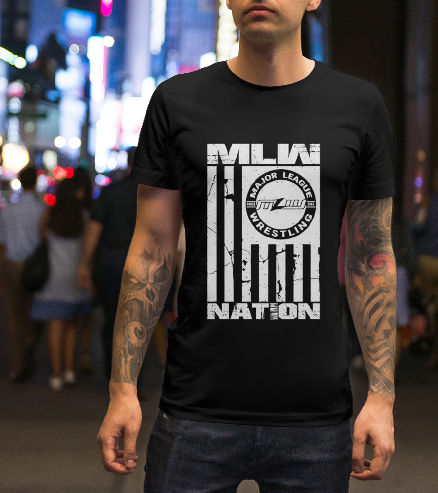 MLW Major League Wrestling Nation American Flag T-Shirt