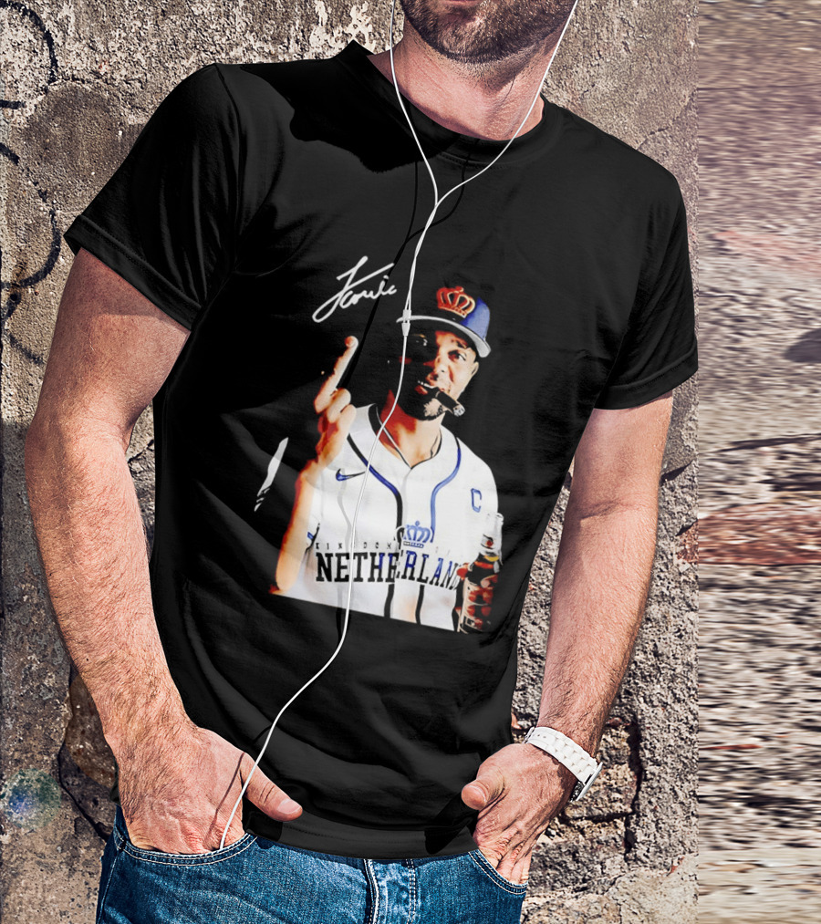Xander Bogaerts Netherlands Baseball Smoking Gesture Middle Finger T-Shirt