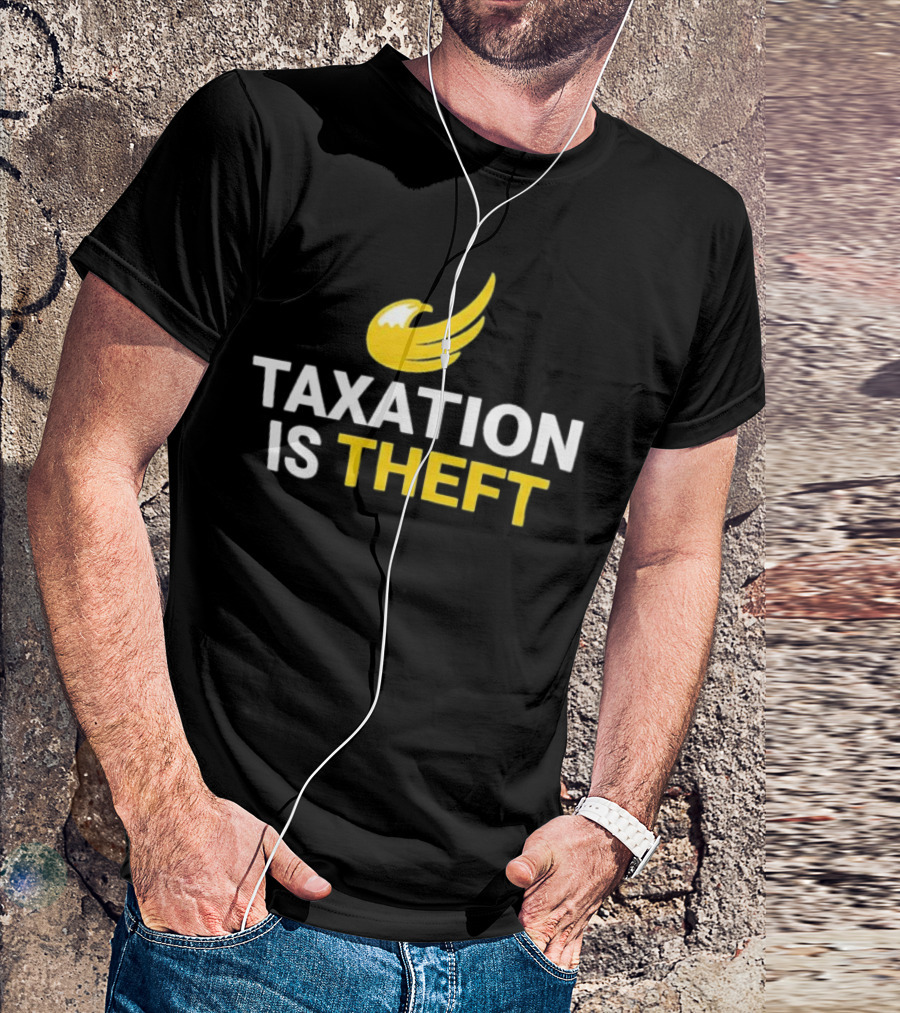 Taxation Is Theft Yellow Winged Icon T-Shirt