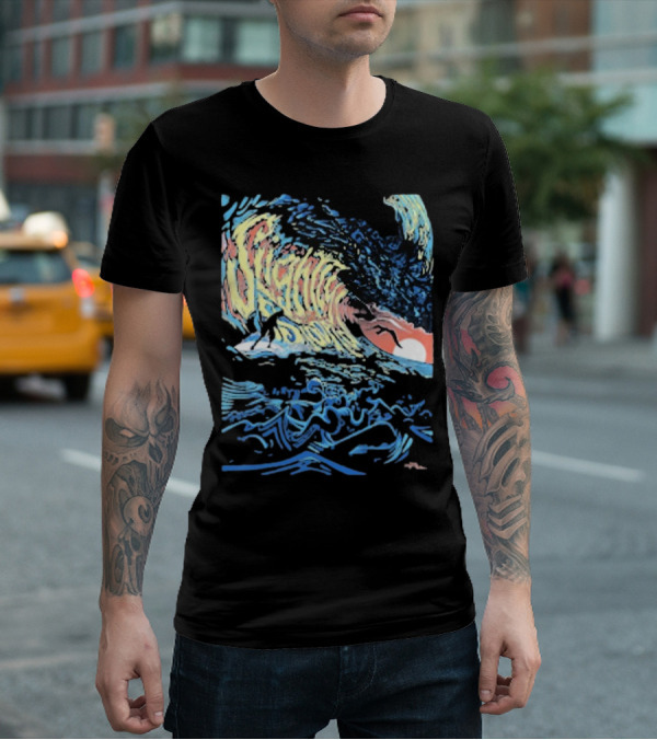 Slightly Stoopid Alders Surf Wave Sunset Sailboat Ocean Surfing T-Shirt