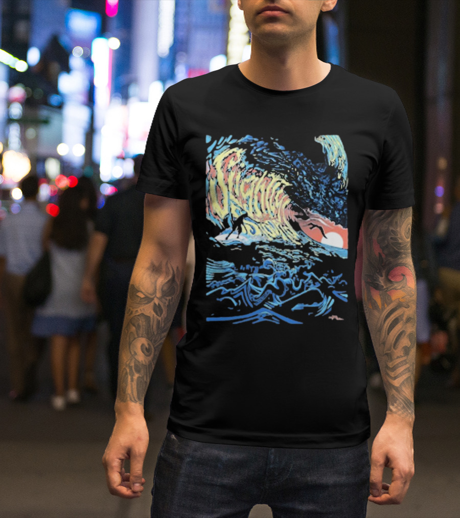 Slightly Stoopid Alders Surf Wave Sunset Sailboat Ocean Surfing T-Shirt