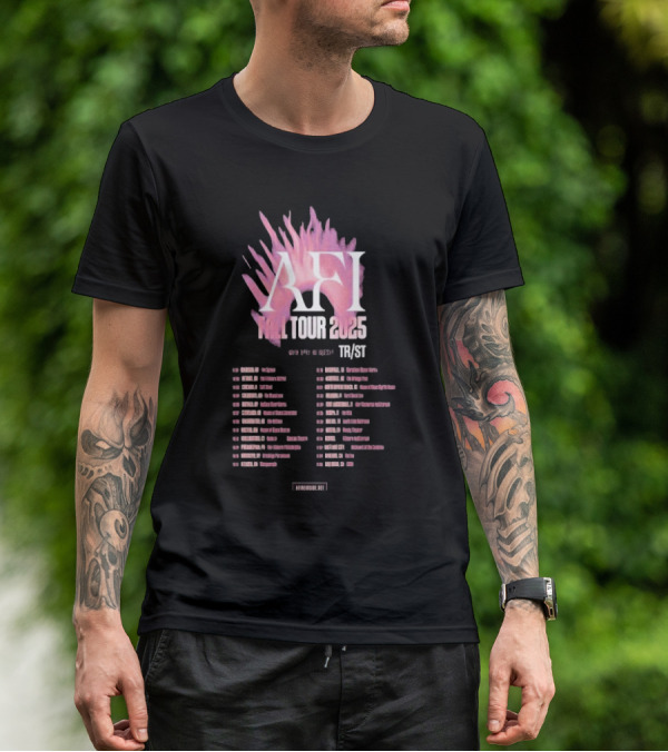 AFI Fall Tour 2025 Concert Schedule With TR/ST Dates And Locations T-Shirt