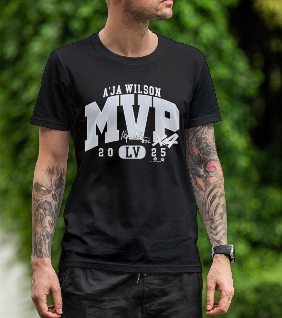 A'ja Wilson MVP 2025 LV Basketball Signature T-Shirt