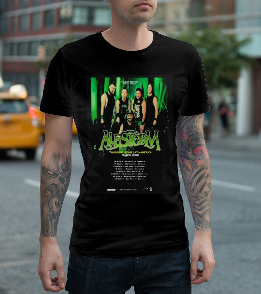 Alestorm Thunderfisting Latinamerica Tour March 2026 Dates And Locations T-Shirt