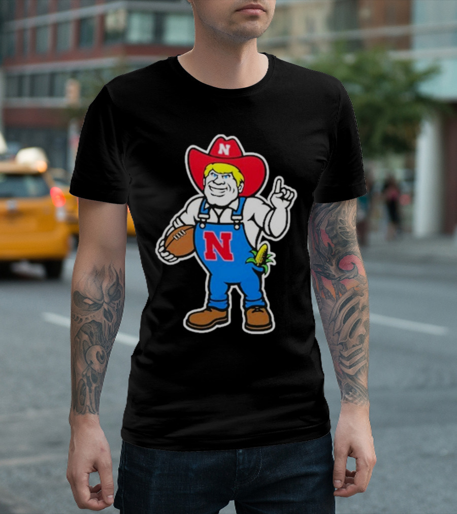 Andrew Whitworth Ryan Fitzpatrick Nebraska Huskers Herbie Husker Football Mascot T-Shirt