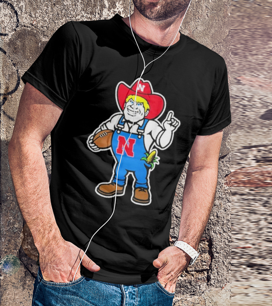 Andrew Whitworth Ryan Fitzpatrick Nebraska Huskers Herbie Husker Football Mascot T-Shirt