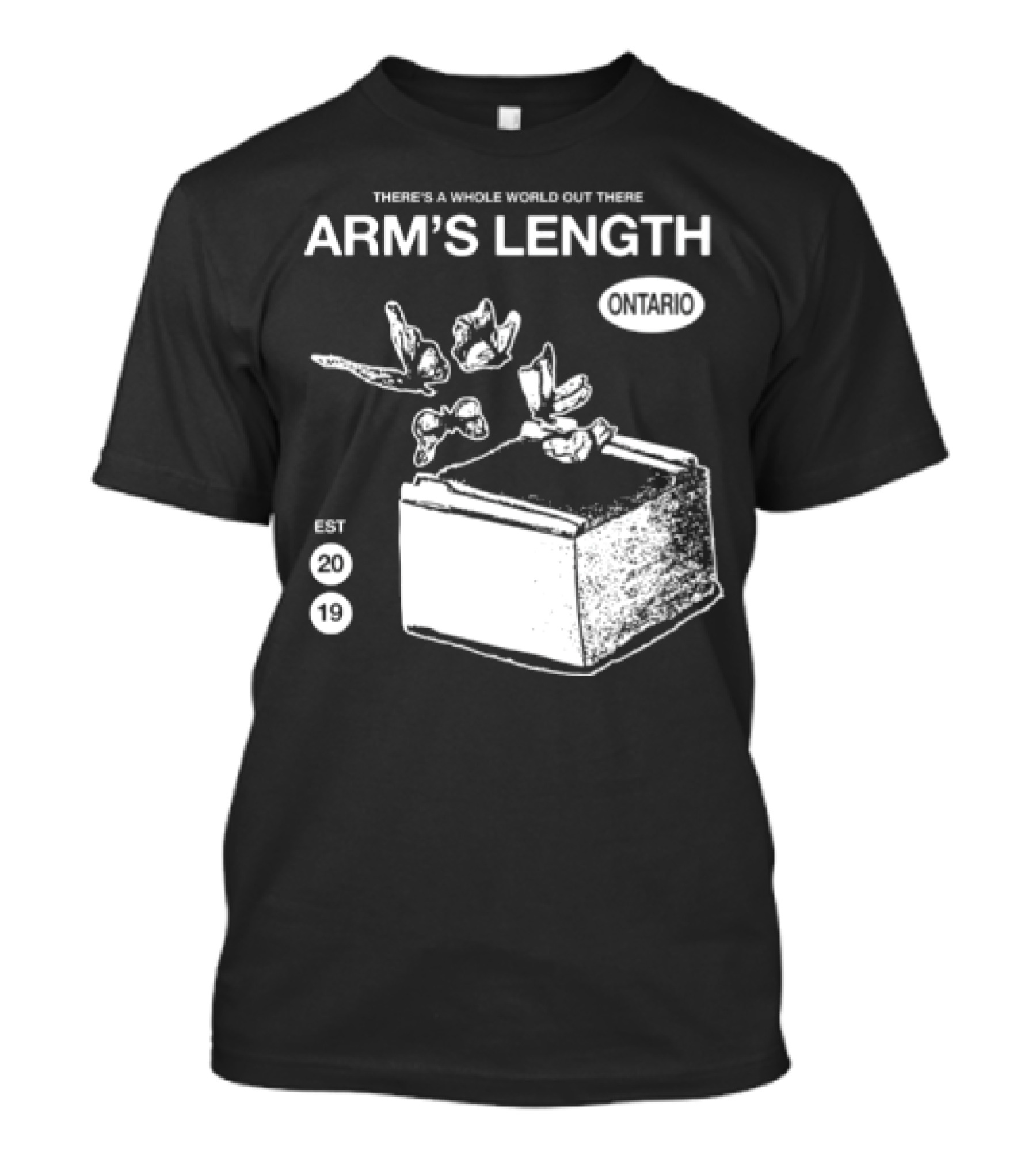 Arm's Length There's A Whole World Out There Butterfly Cube Art Set 1 T-Shirt