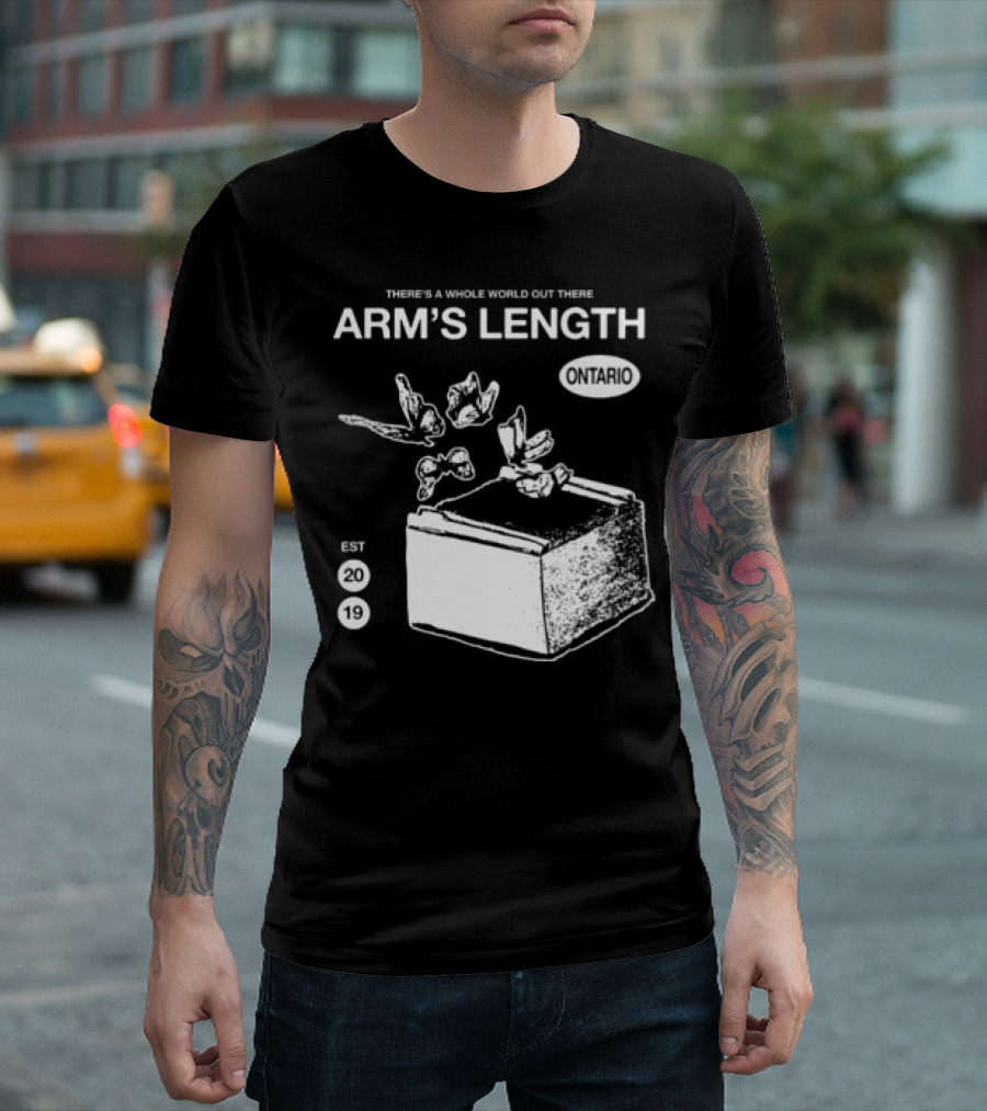 Arm's Length There's A Whole World Out There Butterfly Cube Art Set 1 T-Shirt