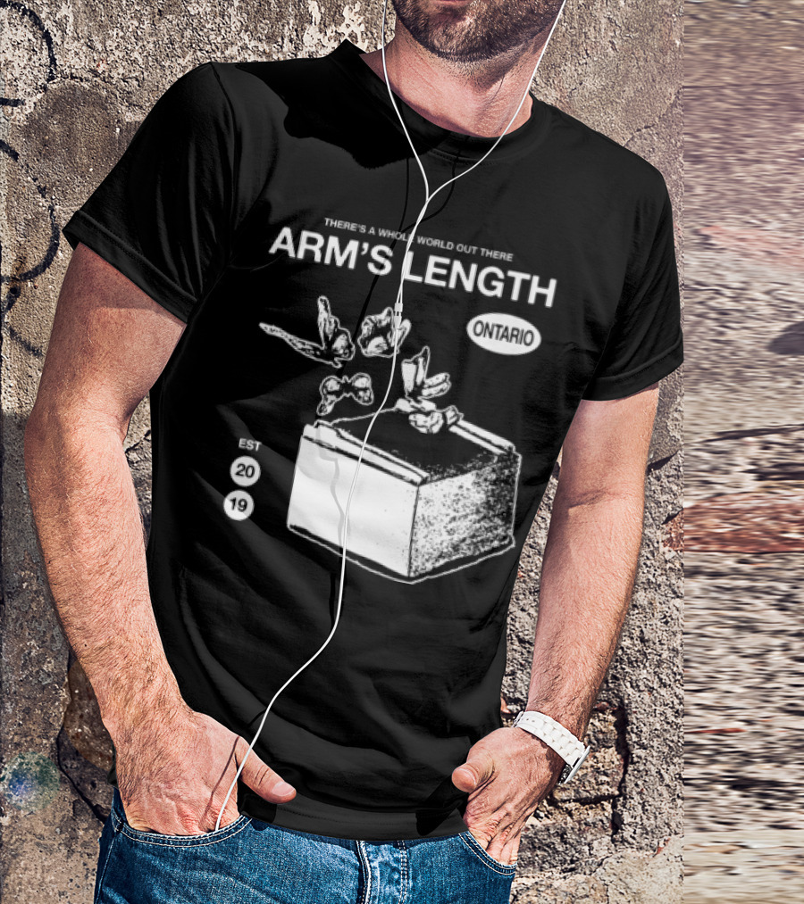 Arm's Length There's A Whole World Out There Butterfly Cube Art Set 1 T-Shirt