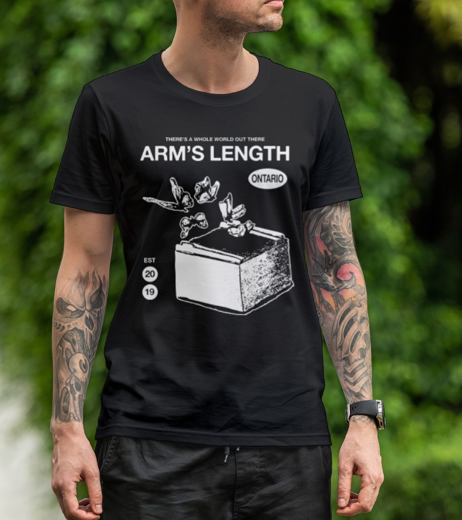 Arm's Length There's A Whole World Out There Butterfly Cube Art Set 1 T-Shirt