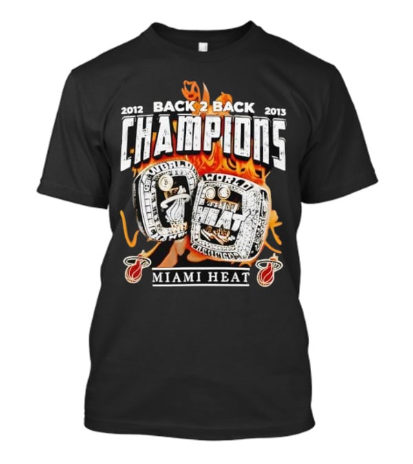 2012 2013 Back 2 Back Champions Miami Heat Rings T-Shirt