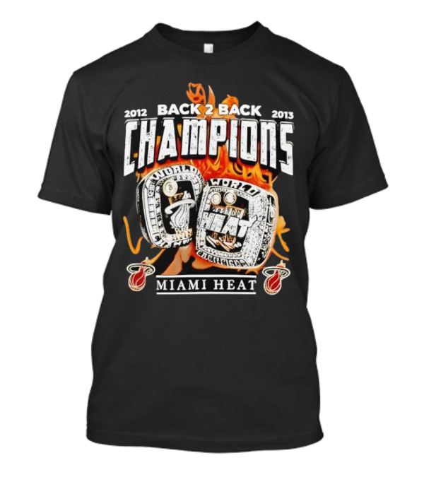 2012 2013 Back 2 Back Champions Miami Heat Rings T-Shirt