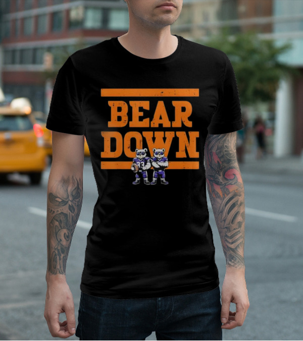 Bear Down Bears Football Blue And Orange Team Spirit T-Shirt