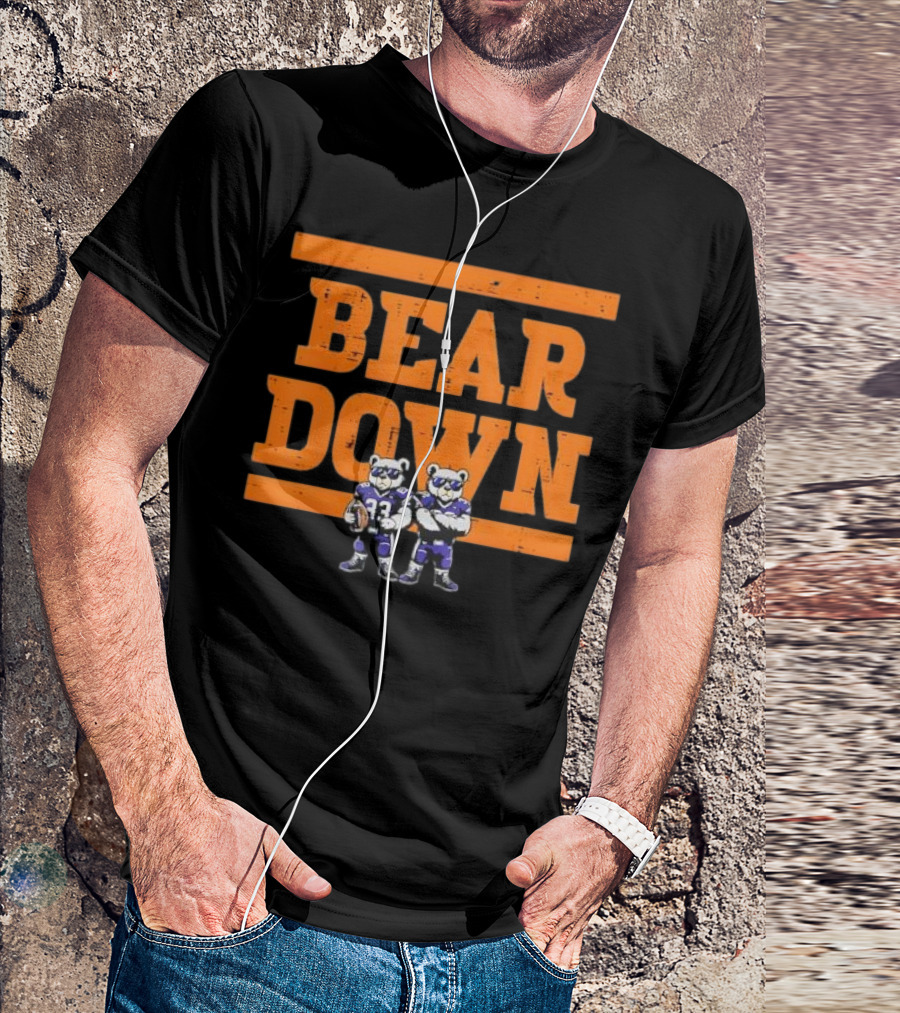 Bear Down Bears Football Blue And Orange Team Spirit T-Shirt