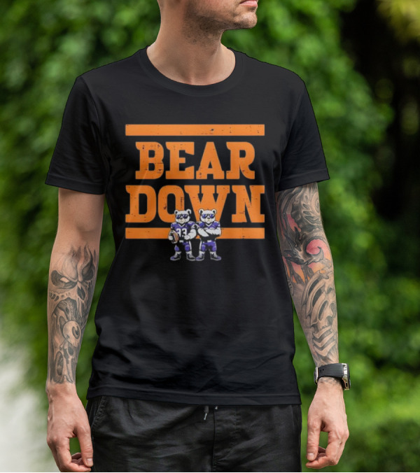 Bear Down Bears Football Blue And Orange Team Spirit T-Shirt