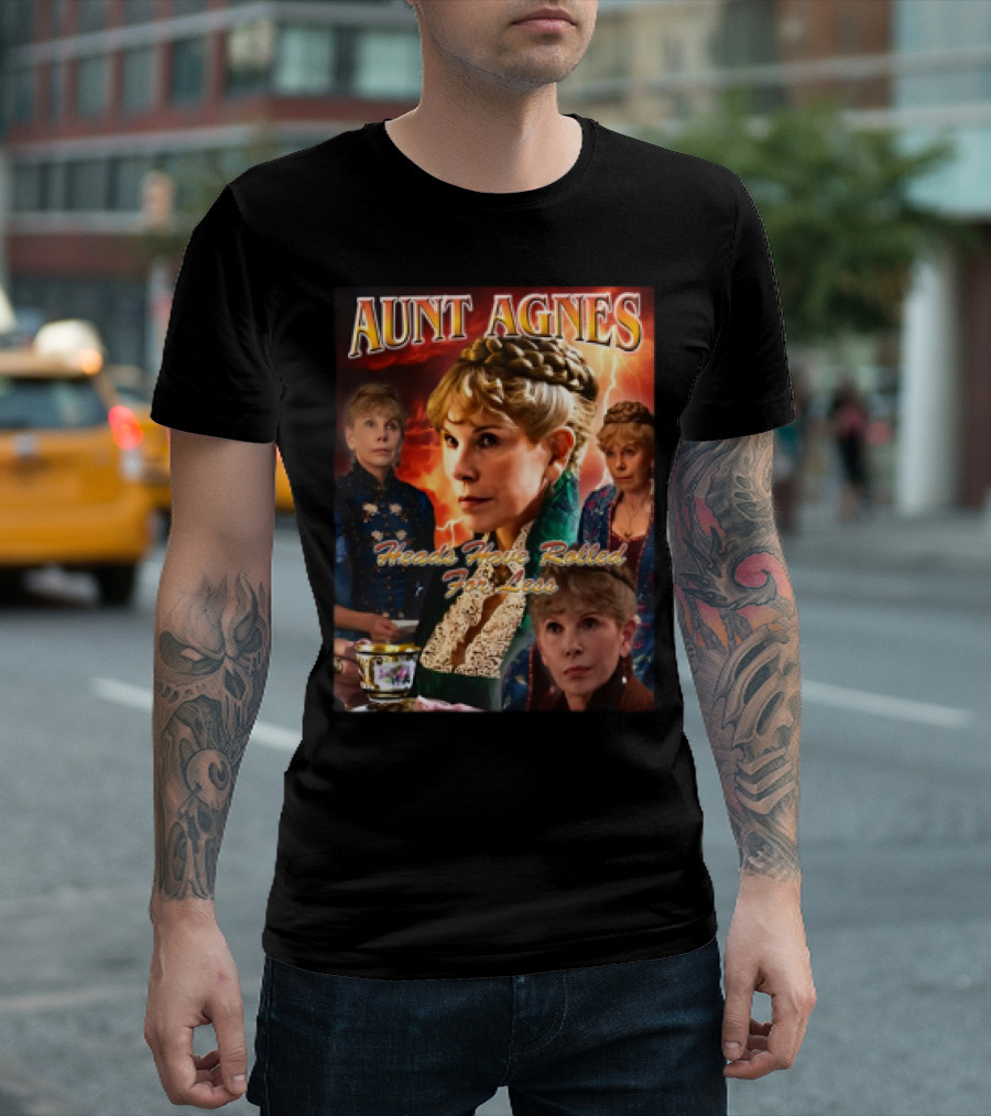 Aunt Agnes Heads Have Rolled For Less Lightning Tea Cup Collage T-Shirt