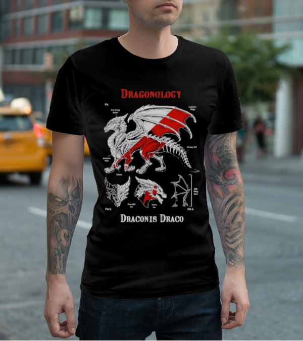 Dragonology Draconis Draco Anatomy Diagram Dragon Study T-Shirt