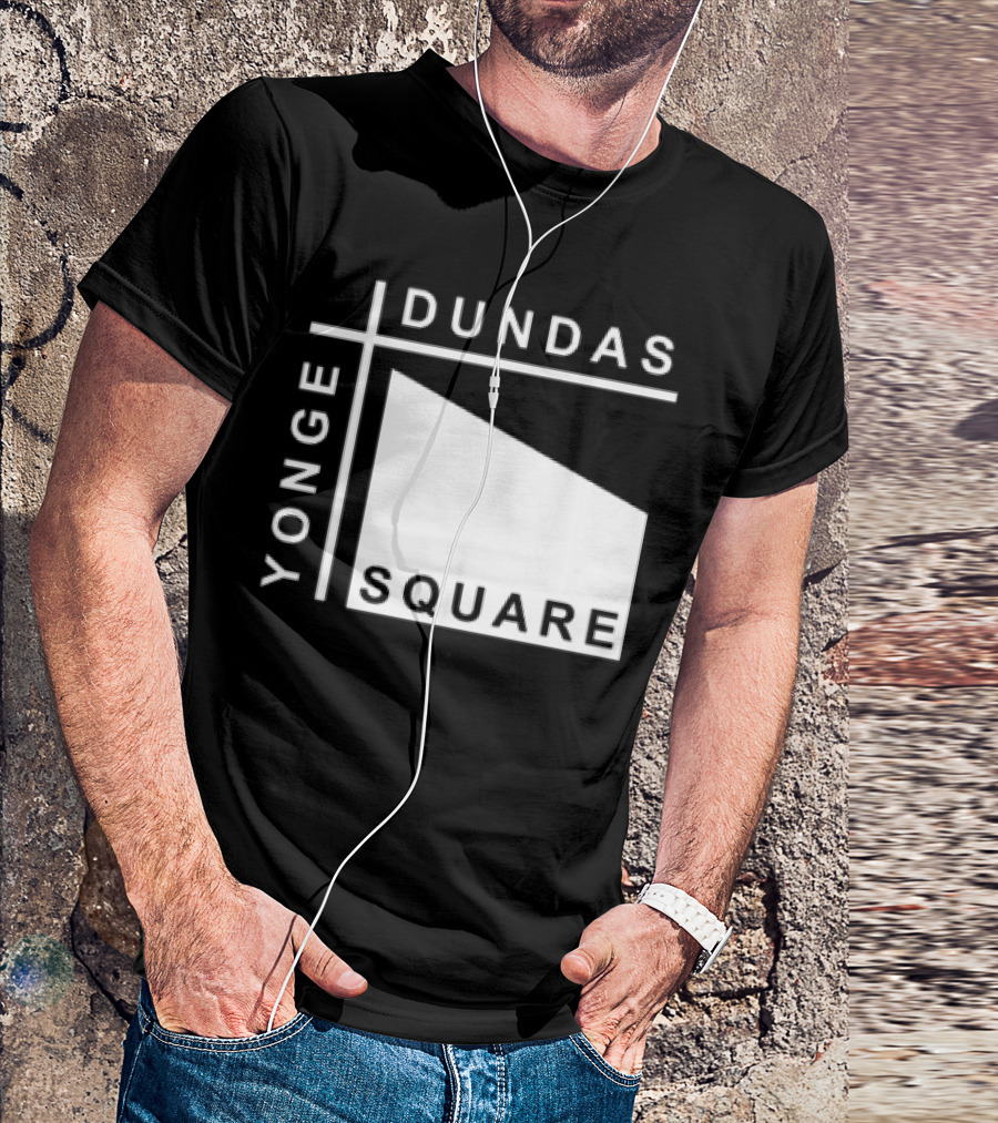 Yonge Dundas Square Toronto Landmark Icon Text T-Shirt