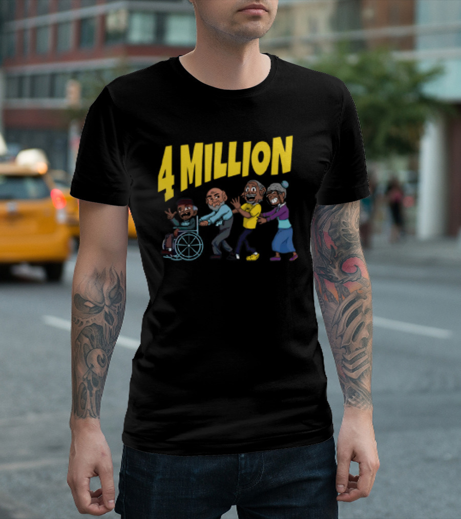 Daydrianharding 4 Million Subscribers Celebration with Group Cartoon Characters T-Shirt