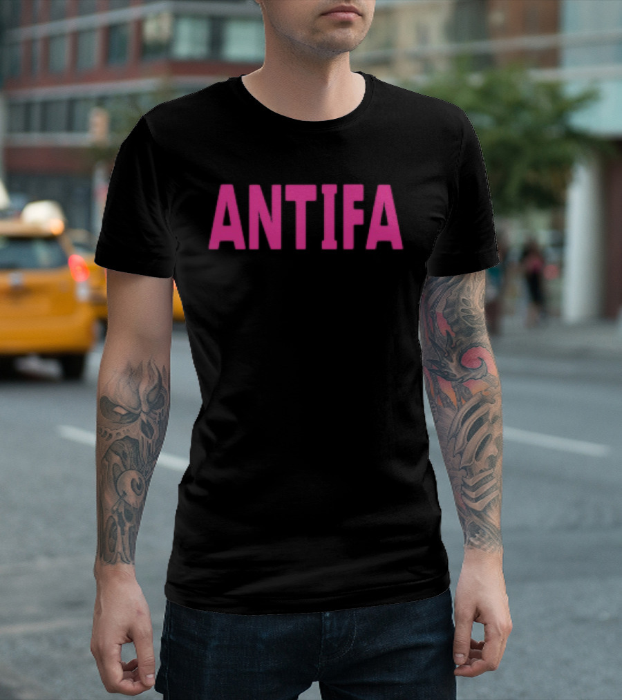 ANTIFA Bold Pink Text Carrie Milburn T-Shirt