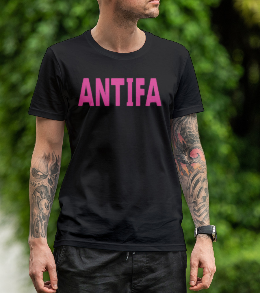 ANTIFA Bold Pink Text Carrie Milburn T-Shirt