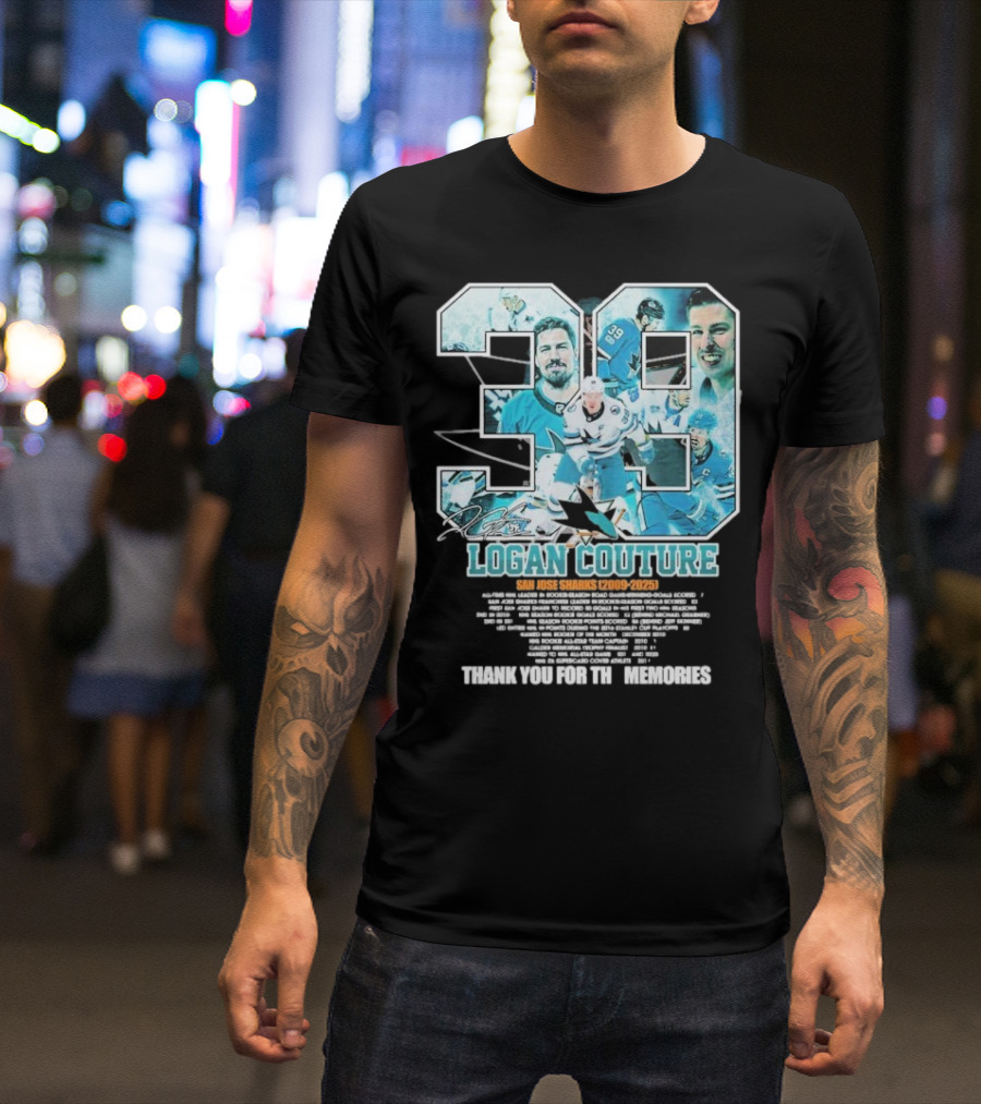 Logan Couture San Jose Sharks 2009 2025 Hockey Memories Thank You T-Shirt