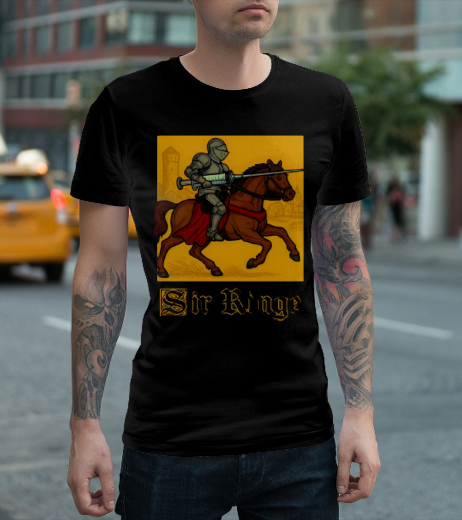 Orbital Sir Ringe Knight On Horse With Syringe Lance T-Shirt