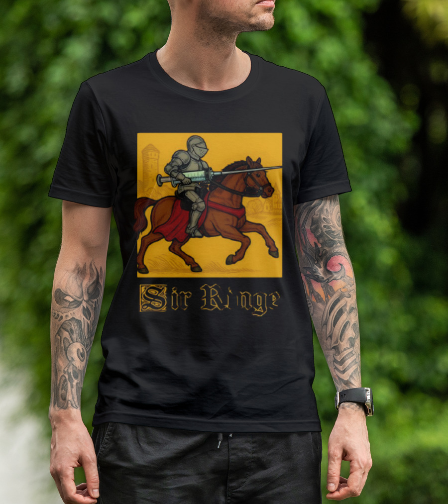 Orbital Sir Ringe Knight On Horse With Syringe Lance T-Shirt