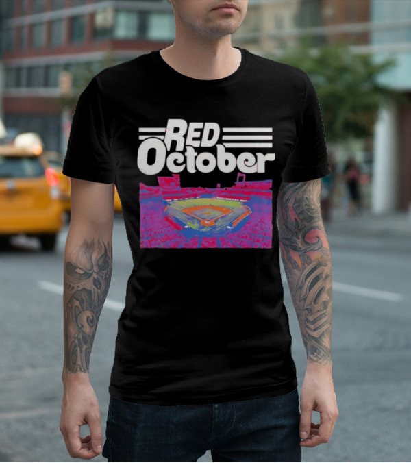 Red October Philadelphia Phillies Stadium Baseball Scene T-Shirt
