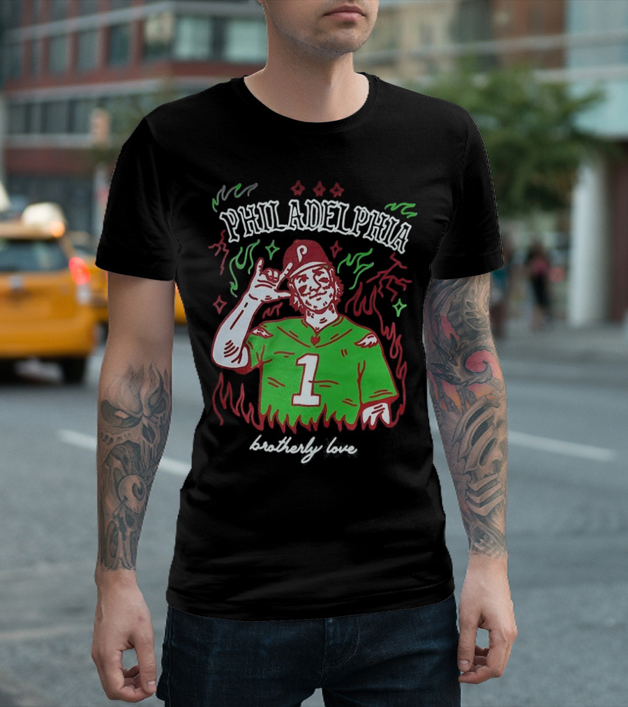 Philadelphia Phillies Bryce Harper Brotherly Love Baseball T-Shirt