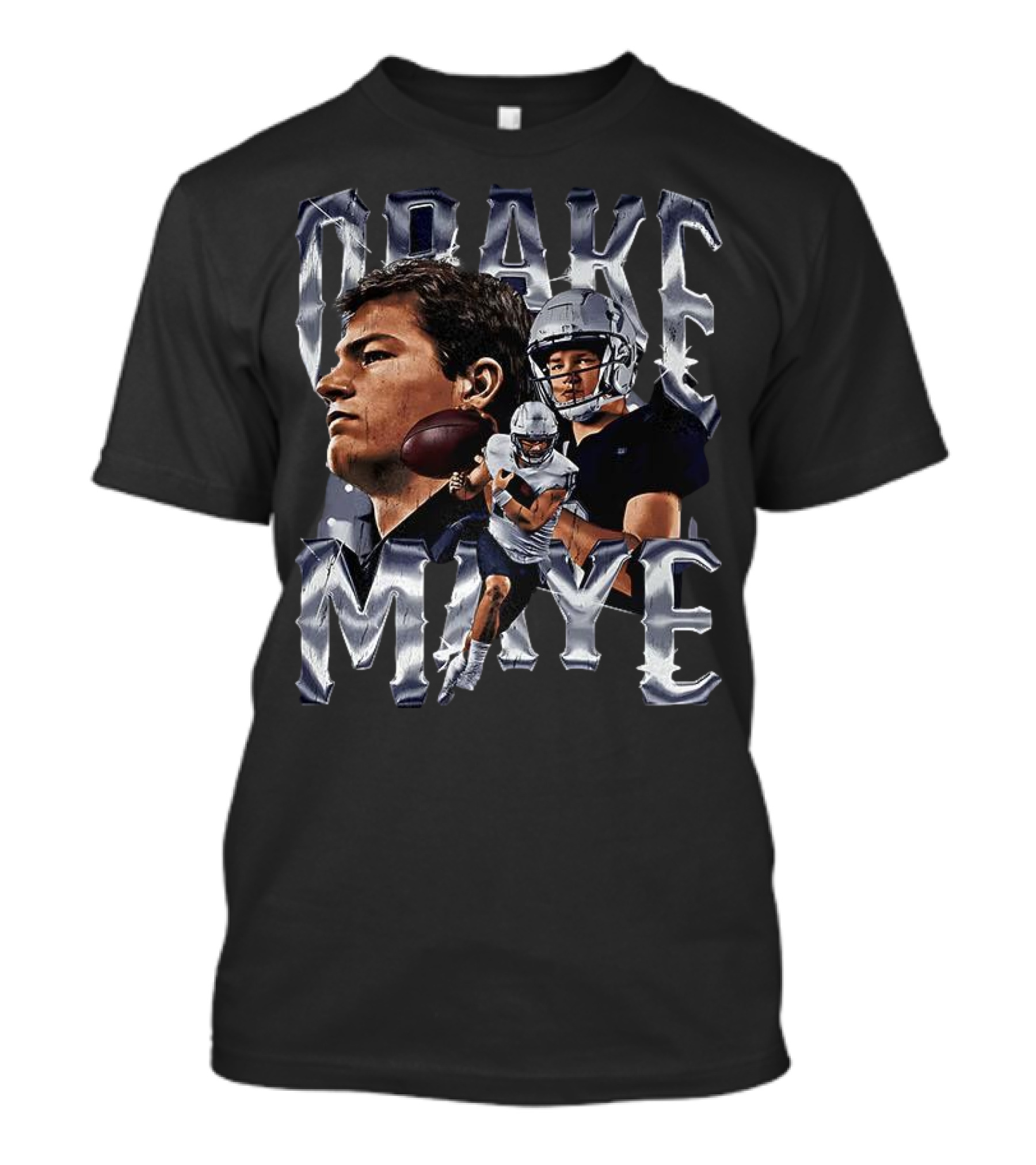Drake Maye Football Player Vintage Bling Style T-Shirt