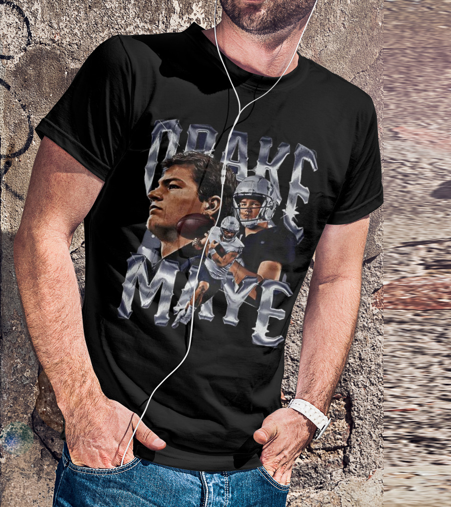 Drake Maye Football Player Vintage Bling Style T-Shirt