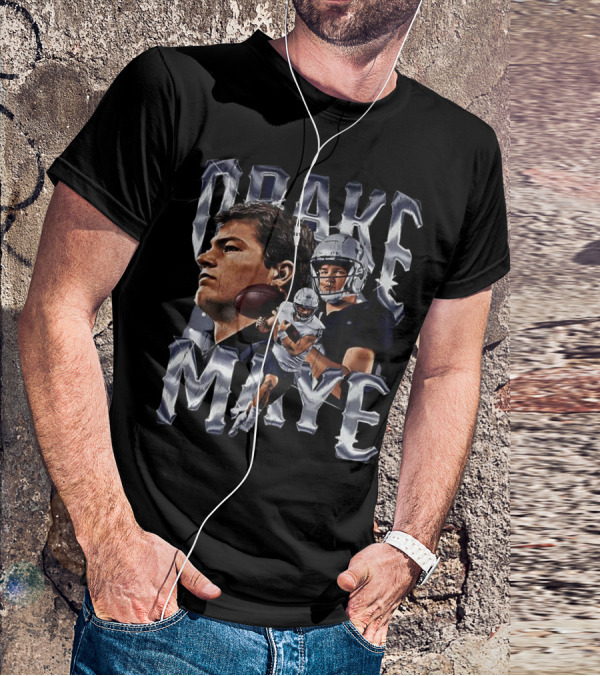 Drake Maye Football Player Vintage Bling Style T-Shirt