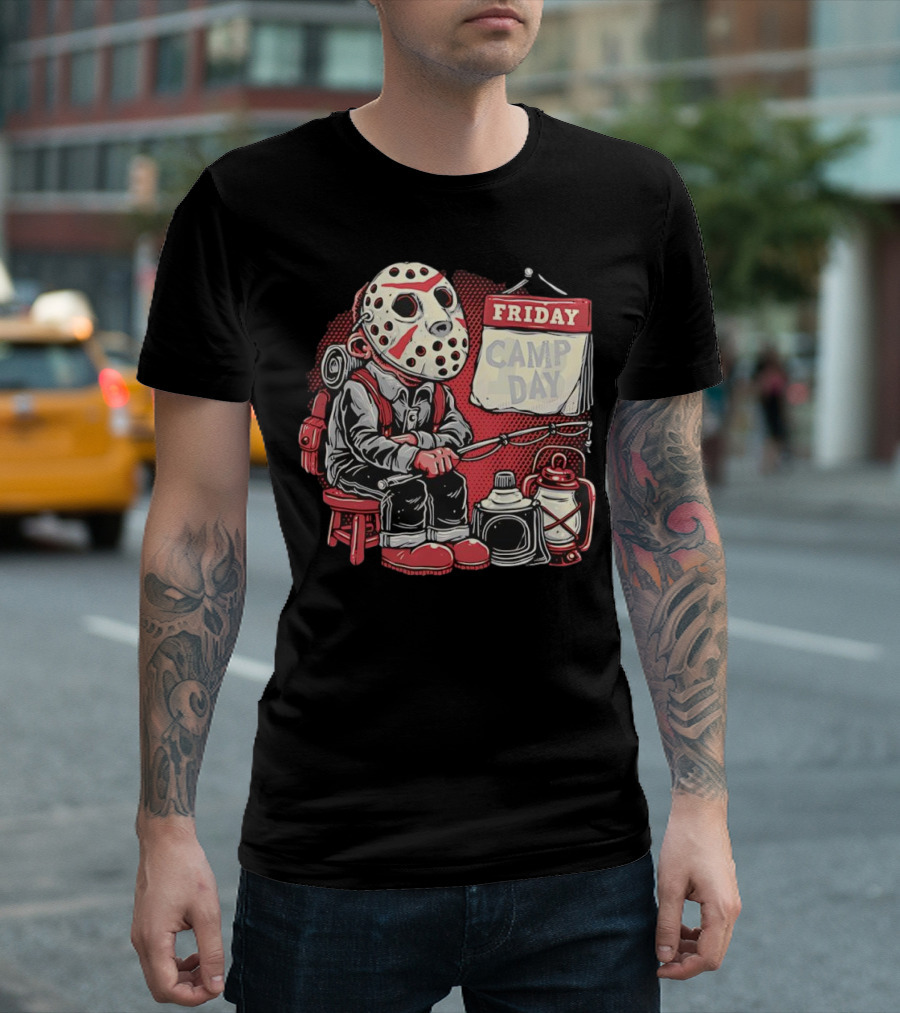 Friday Camp Day Jason Voorhees Camping Theme T-Shirt