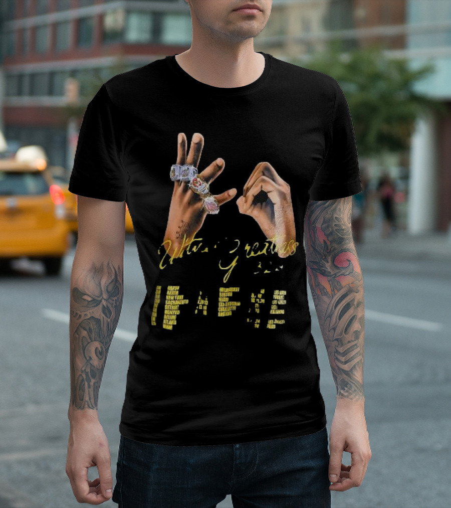 LeBron James Witness Greatness Rings Hands 23 GOAT Championship T-Shirt