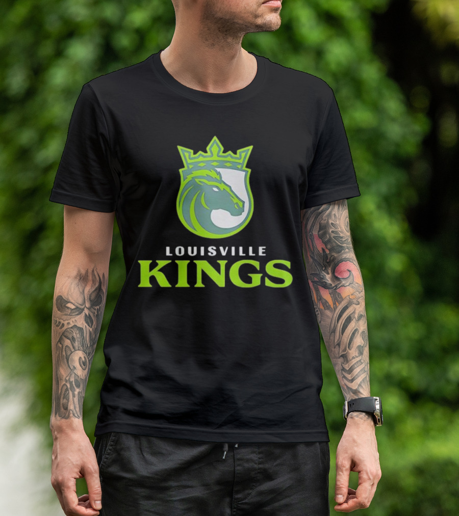 Louisville Kings Horse Emblem With Crown Branding T-Shirt