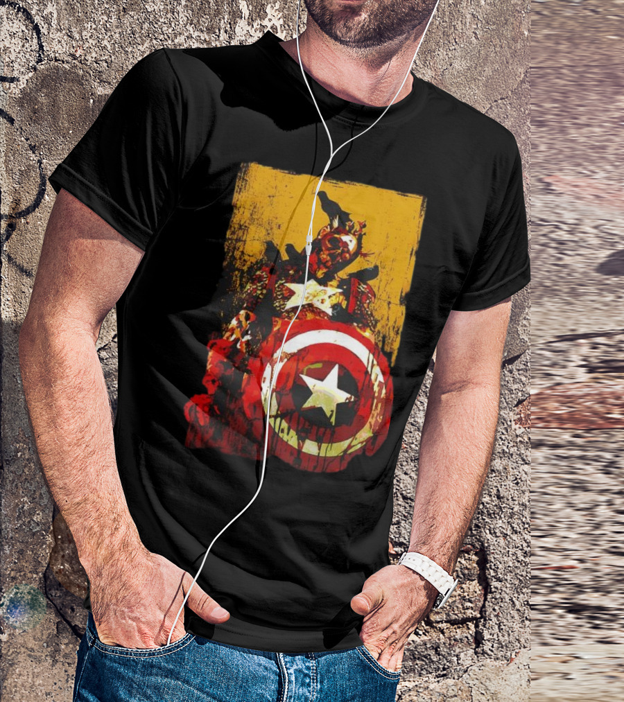 Marvel Zombies Captain America With Crows And Shield T-Shirt