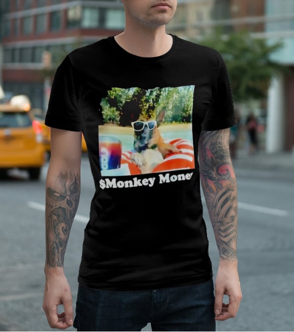 Monkey Money Dog German Shepherd Sunglasses Pool Float Chill T-Shirt