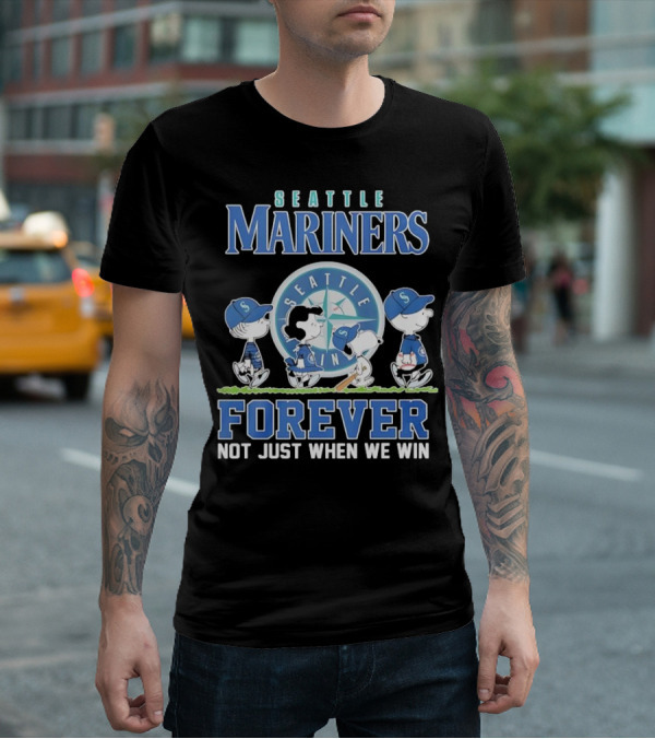 Peanuts Comic Seattle Mariners Charlie Brown Snoopy Lucy Forever Not Just When We Win T-Shirt
