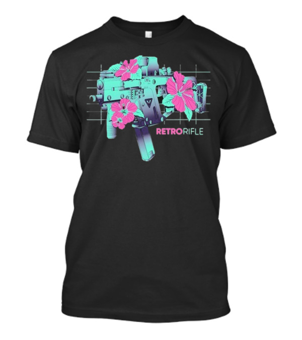 Retro Rifle Floral Fusion Blossoms T-Shirt