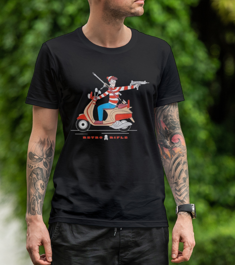 Retro Rifle Waldo Scooter Adventure T-Shirt